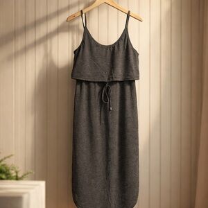 Cupshe Dark Gray Spaghetti Strap Maxi Dress